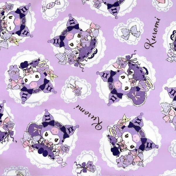 Photo3: 【1米 價格】🟦日本製｜💢 非 現貨｜🇯🇵 日本製｜100% 棉 ~ 牛津布｜Sanrio Kuromi｜2025年 1月 (3)