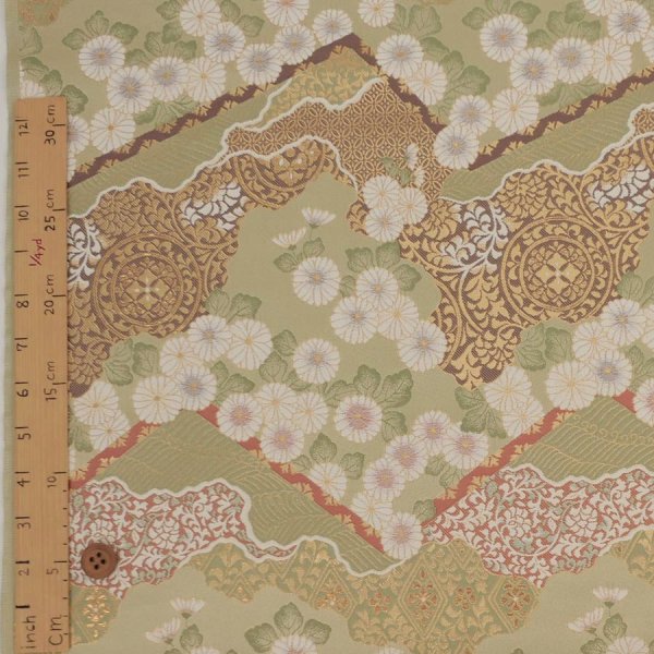 Photo3: 【1米 價格】🔺日本製｜💢 非 現貨｜金襴布｜和風 和式 日系｜菊花 (3)