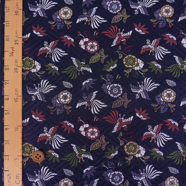 Photo2: 【1米 價格】🔺日本製｜💢 非 現貨｜金襴布｜和風 和式 日系｜鳳凰和花朵 (2)