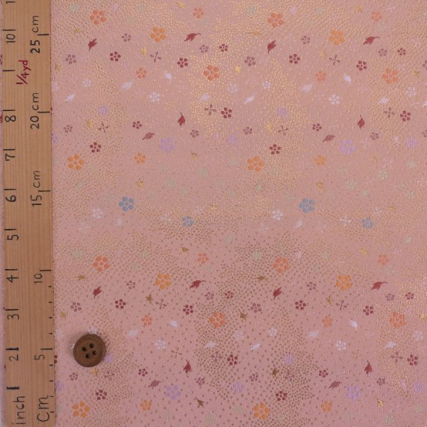 Photo3: 【1米 價格】🔺日本製｜💢 非 現貨｜金襴布｜和風 和式 日系｜小花 (3)