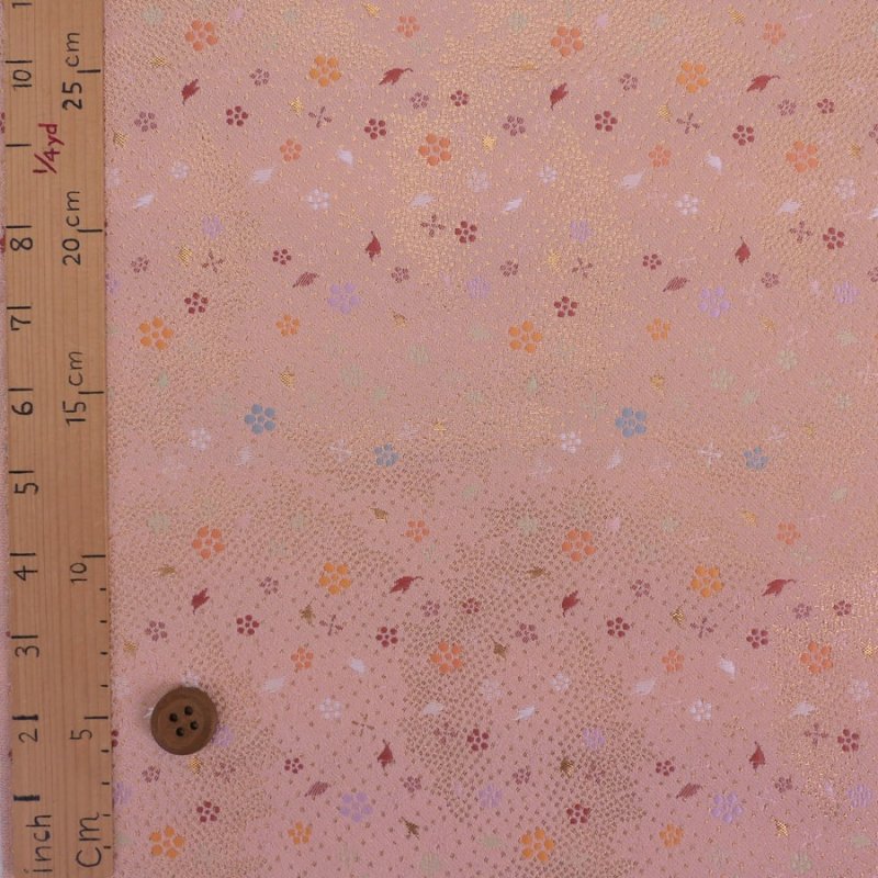 Photo3: 【1米 價格】🔺日本製｜💢 非 現貨｜金襴布｜和風 和式 日系｜小花 (3)