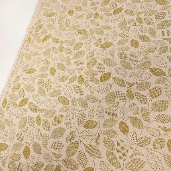 Photo6: 【1米 價格】🔴日本製｜💢 非 現貨｜🇯🇵 日本製｜80% 棉 20% 麻 ｜葉子與小鳥｜2025年 2月 (6)