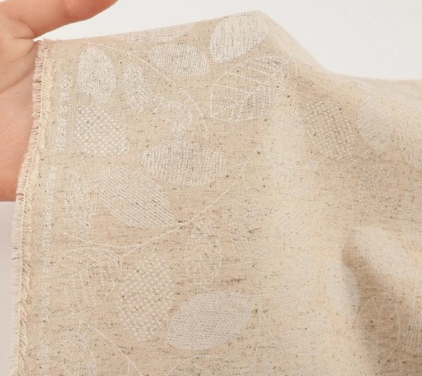 Photo5: 【1米 價格】🔴日本製｜💢 非 現貨｜🇯🇵 日本製｜80% 棉 20% 麻 ｜葉子與小鳥｜2025年 2月 (5)