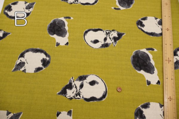 Photo4: 【1米 價格】🟡日本製｜💢 非 現貨｜🇯🇵 日本製｜100% 棉 ~ 薄 多臂識物｜和柄 貓 (4)