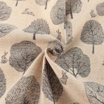 Photo4: 【1米 價格】🔴日本製｜💢 非 現貨｜🇯🇵 日本製｜80% 棉 20% 麻 ｜森林和兔子｜2025年 2月 (4)