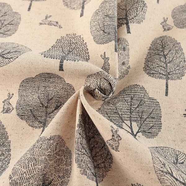 Photo4: 【1米 價格】🔴日本製｜💢 非 現貨｜🇯🇵 日本製｜80% 棉 20% 麻 ｜森林和兔子｜2025年 2月 (4)