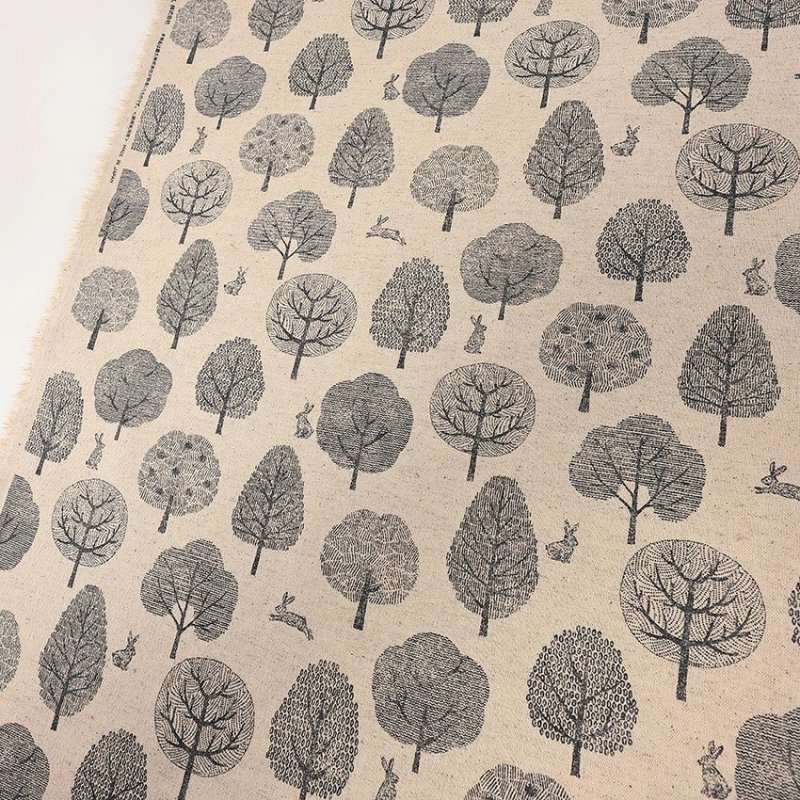 Photo2: 【1米 價格】🔴日本製｜💢 非 現貨｜🇯🇵 日本製｜80% 棉 20% 麻 ｜森林和兔子｜2025年 2月 (2)