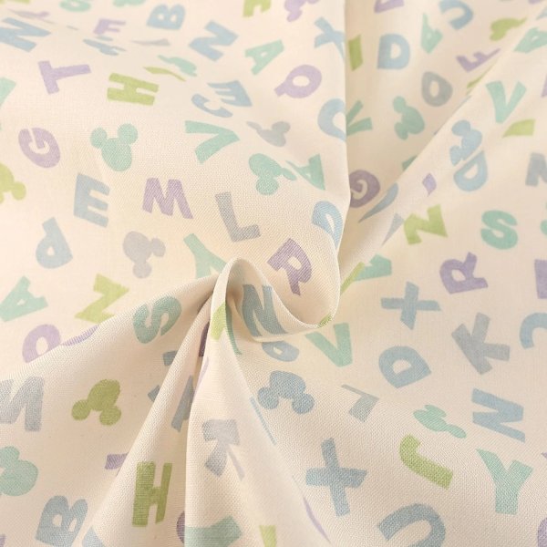 Photo6: 【1米 價格】🔴日本製｜💢 非 現貨｜🇯🇵 日本製｜100% 棉 ~ 薄棉｜迪士尼 Disney Mickey Mouse alphabet｜2025年 2月 (6)