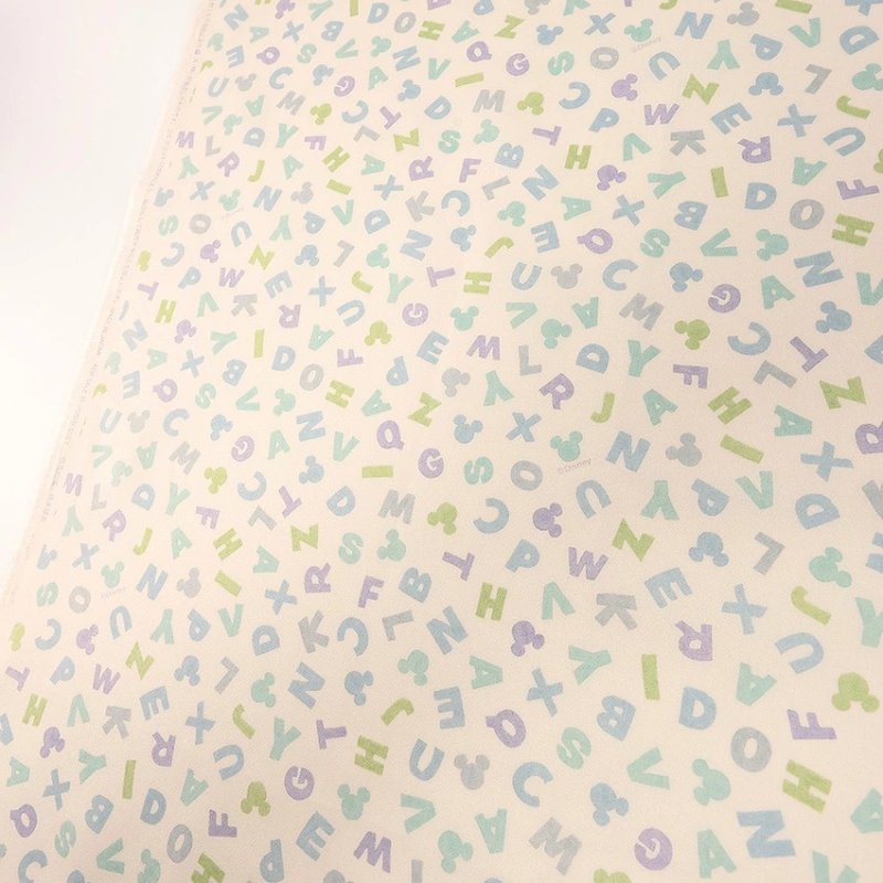 Photo4: 【1米 價格】🔴日本製｜💢 非 現貨｜🇯🇵 日本製｜100% 棉 ~ 薄棉｜迪士尼 Disney Mickey Mouse alphabet｜2025年 2月 (4)