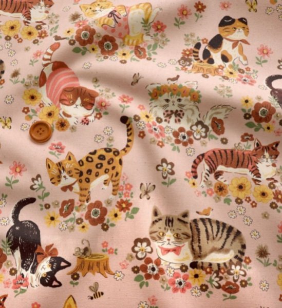 Photo7: 【1米 價格】日本製｜💢 非 現貨｜🇯🇵 日本製｜100% 棉 ~ 牛津布｜動物 花與貓 (7)