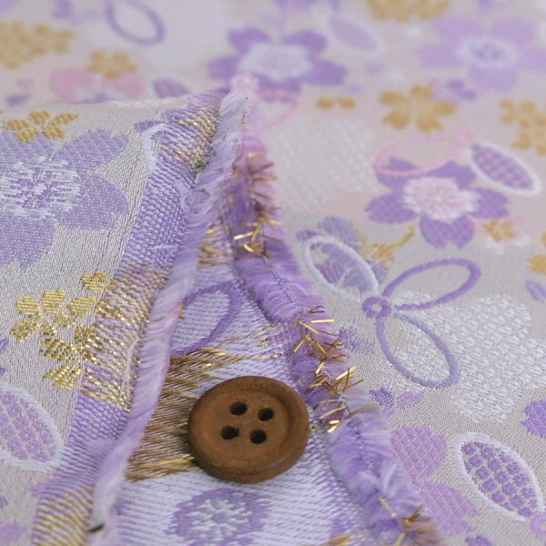 Photo2: 【1米 價格】🔺日本製｜💢 非 現貨｜西陣織 金襴｜和風 和柄 日式 京都風格 ｜櫻花與七寶 (2)