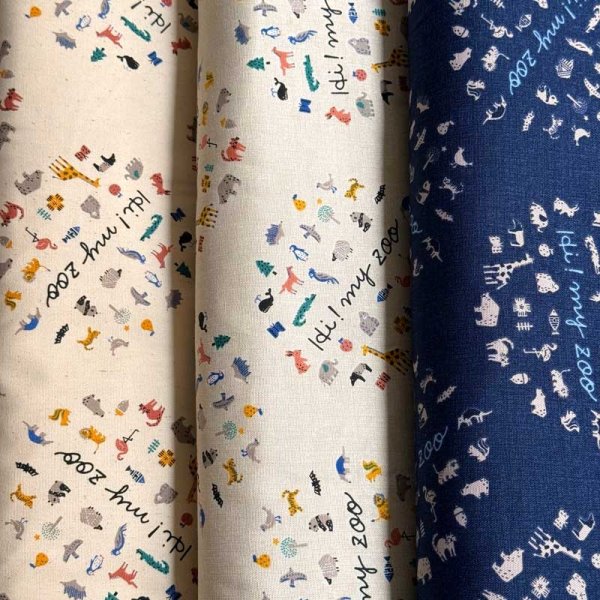 Photo2: 【1米 價格】🟣日本製｜💢 非 現貨｜🇯🇵 日本製｜100% 棉 ~ 牛津布｜HI! MY ZOO 動物柄  (2)