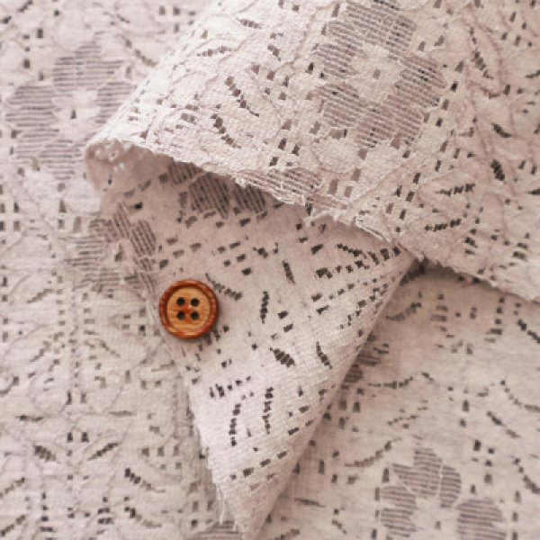 Photo4: 【1米 價格】🟡日本製｜💢 非 現貨｜80% cotton 20% polyester｜通花 Lace 花柄 (4)