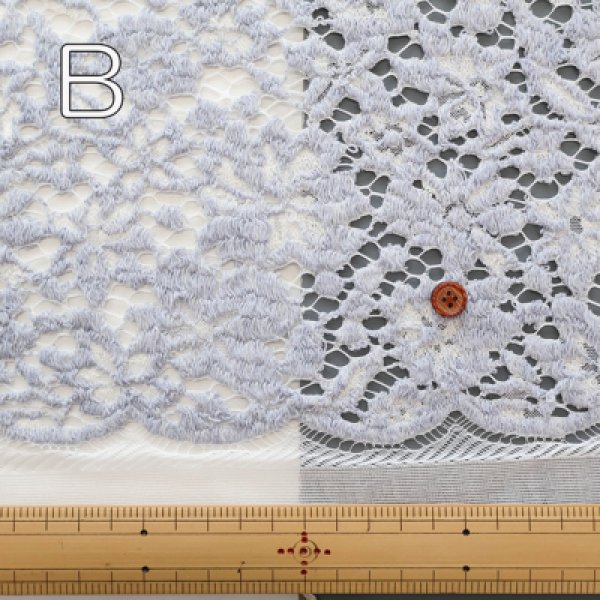 Photo3: 【1米 價格】🟡日本製｜💢 非 現貨｜70% acrylic 30% nylon｜通花 Lace 花柄 (3)