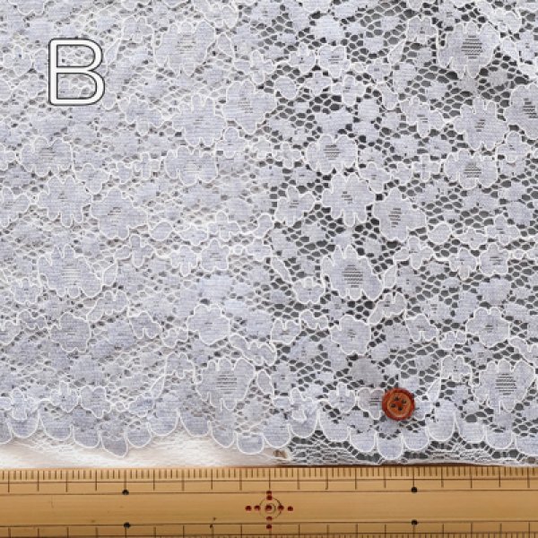 Photo4: 【1米 價格】🟡日本製｜💢 非 現貨｜60% cotton, 40% polyester｜通花 Lace 花柄 (4)