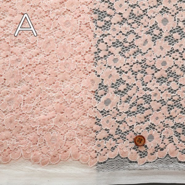 Photo3: 【1米 價格】🟡日本製｜💢 非 現貨｜60% cotton, 40% polyester｜通花 Lace 花柄 (3)