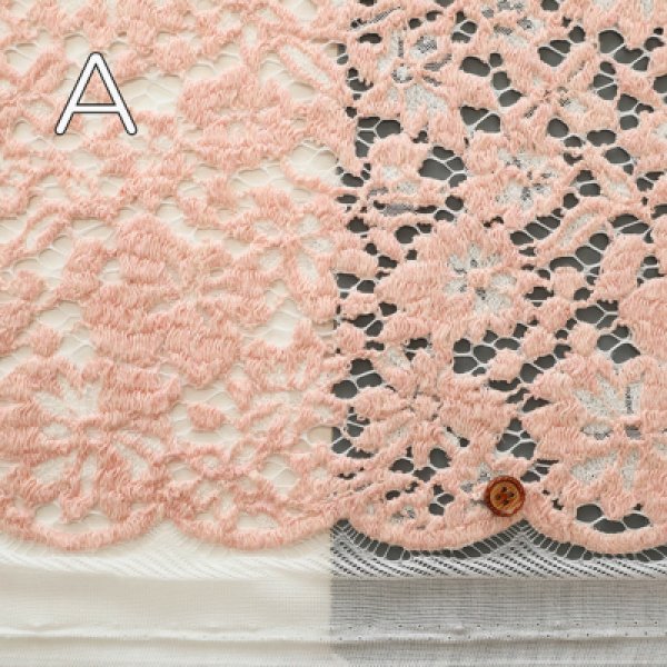 Photo2: 【1米 價格】🟡日本製｜💢 非 現貨｜70% acrylic 30% nylon｜通花 Lace 花柄 (2)