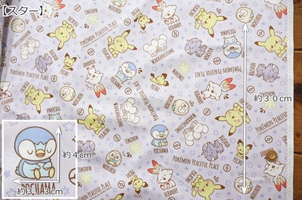 Photo2: 【1米 價格】🟦日本製｜💢 非 現貨｜🇯🇵 日本製｜100% 棉 ~ 牛津布｜Pokémon 寵物小精靈 寶可夢 星背景｜2025年 3月 (2)