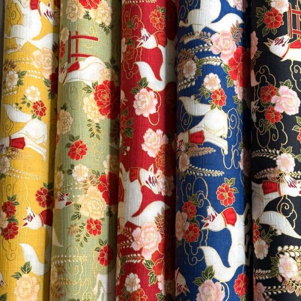 Photo2: 【1米 價格】🟣日本製｜💢 非 現貨｜🇯🇵 日本製｜100% 棉 多臂 竹節紋｜犬 稻荷大神｜2025年 3月 (2)