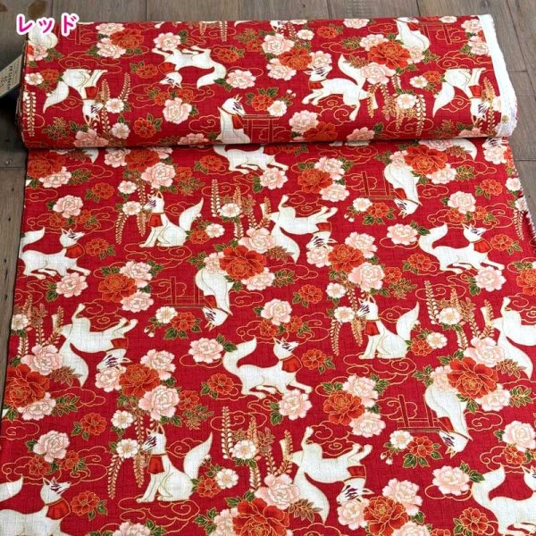 Photo4: 【1米 價格】🟣日本製｜💢 非 現貨｜🇯🇵 日本製｜100% 棉 多臂 竹節紋｜犬 稻荷大神｜2025年 3月 (4)