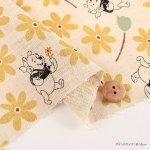 Photo3: 【1米 價格】🔴日本製｜💢 非 現貨｜🇯🇵 日本製｜100% 棉 ~ 仿亞麻竹節紗｜迪士尼 小熊維尼｜2025年 4月 (3)