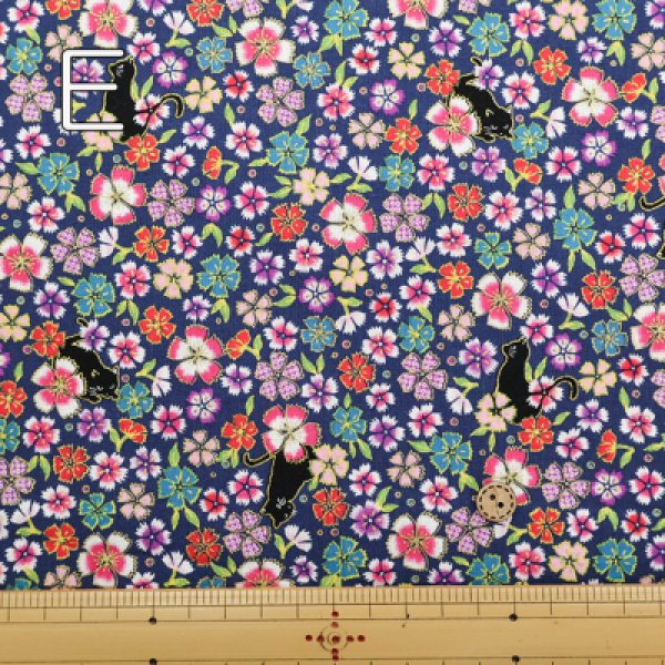 Photo5: 【1米 價格】🟡日本製｜💢 非 現貨｜100% 棉 ~ 薄｜金華物語 和風 和柄 花柄 黑貓 動物｜2025年 4月 (5)