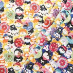 Photo1: 【1米 價格】🟡日本製｜💢 非 現貨｜100% 棉 ~ 薄｜和風 和柄 傘 犬｜2025年 5月 (1)