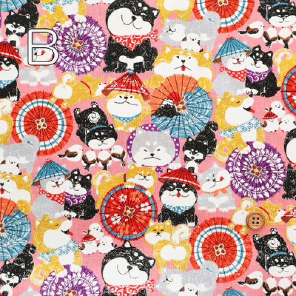 Photo3: 【1米 價格】🟡日本製｜💢 非 現貨｜100% 棉 ~ 薄｜和風 和柄 傘 犬｜2025年 5月 (3)