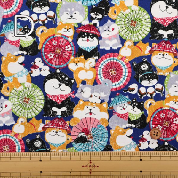 Photo5: 【1米 價格】🟡日本製｜💢 非 現貨｜100% 棉 ~ 薄｜和風 和柄 傘 犬｜2025年 5月 (5)