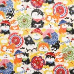 Photo2: 【1米 價格】🟡日本製｜💢 非 現貨｜100% 棉 ~ 薄｜和風 和柄 傘 犬｜2025年 5月 (2)