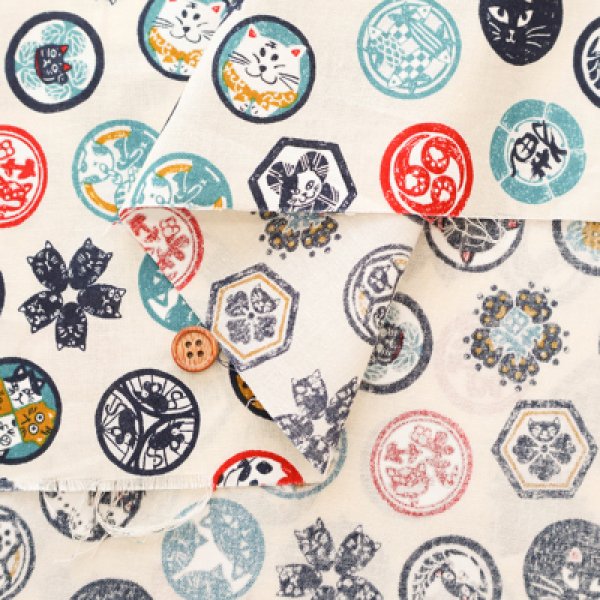 Photo7: 【1米 價格】🟡日本製｜💢 非 現貨｜100% 棉 ~ 薄｜和風 和柄 貓 ｜2025年 5月 (7)