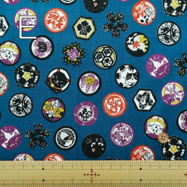 Photo5: 【1米 價格】🟡日本製｜💢 非 現貨｜100% 棉 ~ 薄｜和風 和柄 貓 ｜2025年 5月 (5)