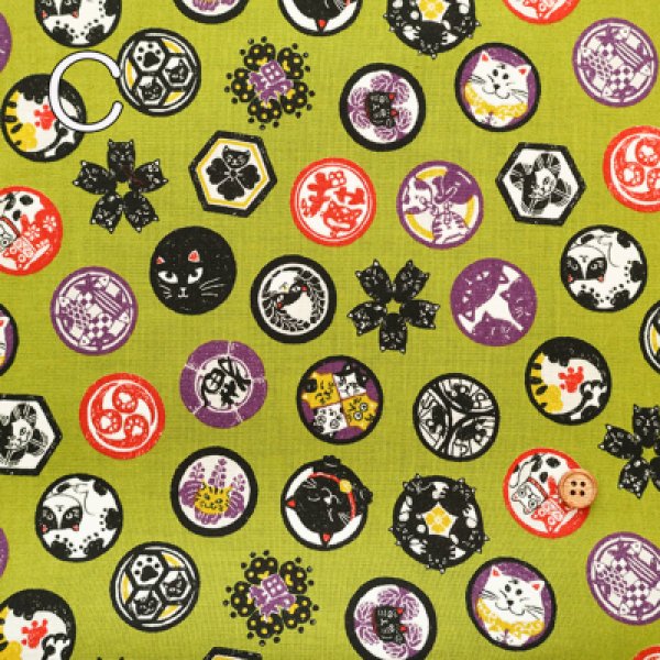 Photo3: 【1米 價格】🟡日本製｜💢 非 現貨｜100% 棉 ~ 薄｜和風 和柄 貓 ｜2025年 5月 (3)