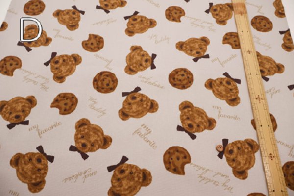 Photo5: 【1米 價格】🟡日本製｜💢 非 現貨｜100% 棉 ~ 牛津布｜小熊與餅干 ｜2025年 5月 (5)