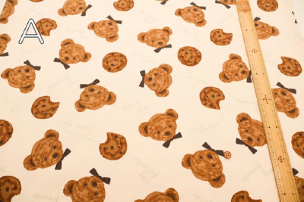 Photo2: 【1米 價格】🟡日本製｜💢 非 現貨｜100% 棉 ~ 牛津布｜小熊與餅干 ｜2025年 5月 (2)