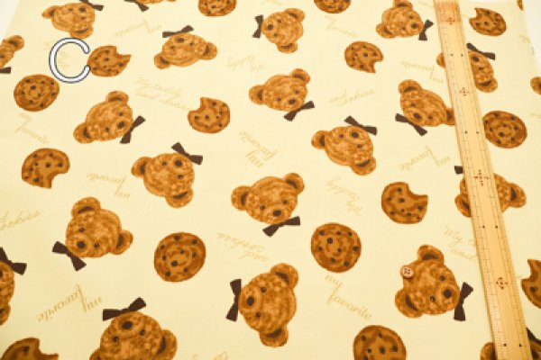 Photo4: 【1米 價格】🟡日本製｜💢 非 現貨｜100% 棉 ~ 牛津布｜小熊與餅干 ｜2025年 5月 (4)