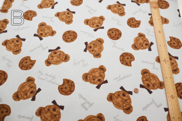 Photo3: 【1米 價格】🟡日本製｜💢 非 現貨｜100% 棉 ~ 牛津布｜小熊與餅干 ｜2025年 5月 (3)