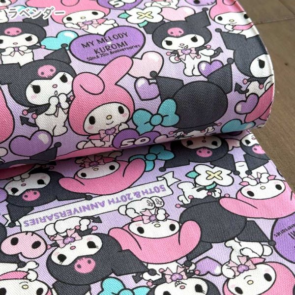Photo5: 【1米 價格】🟦日本製｜💢 非 現貨｜🇯🇵 日本製｜100% 棉 ~ 牛津布｜Sanrio My Melody 50週年＆ Kuromi 20週年｜2025年 5月 (5)