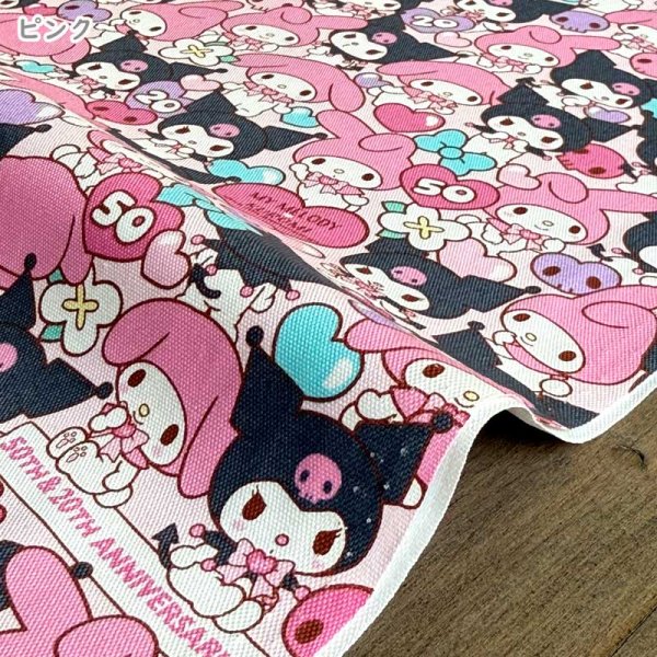Photo3: 【1米 價格】🟦日本製｜💢 非 現貨｜🇯🇵 日本製｜100% 棉 ~ 牛津布｜Sanrio My Melody 50週年＆ Kuromi 20週年｜2025年 5月 (3)