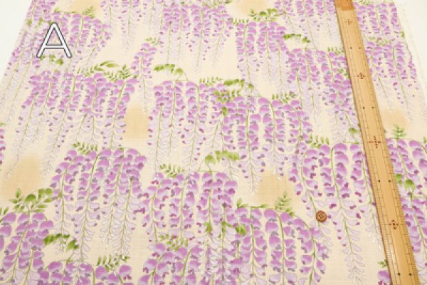 Photo2: 【1米 價格】🟡日本製｜💢 非 現貨｜100% 棉 ~ 薄 南十字面料｜紫藤花｜2025年 5月 (2)