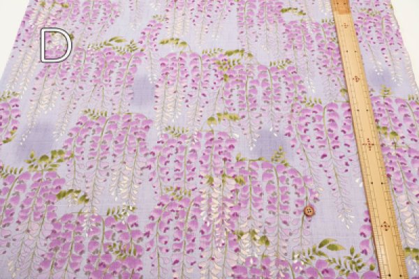 Photo5: 【1米 價格】🟡日本製｜💢 非 現貨｜100% 棉 ~ 薄 南十字面料｜紫藤花｜2025年 5月 (5)