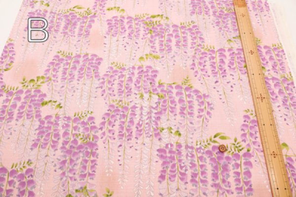 Photo3: 【1米 價格】🟡日本製｜💢 非 現貨｜100% 棉 ~ 薄 南十字面料｜紫藤花｜2025年 5月 (3)
