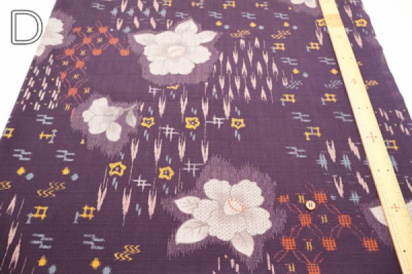 Photo5: 【1米 價格】🟡日本製｜💢 非 現貨｜100% 棉 ~ 薄 南十字面料｜拔染印花  和風 和柄 山茶花 椿｜2025年 5月 (5)