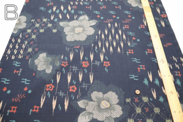 Photo3: 【1米 價格】🟡日本製｜💢 非 現貨｜100% 棉 ~ 薄 南十字面料｜拔染印花  和風 和柄 山茶花 椿｜2025年 5月 (3)