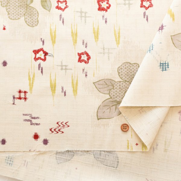 Photo7: 【1米 價格】🟡日本製｜💢 非 現貨｜100% 棉 ~ 薄 南十字面料｜拔染印花  和風 和柄 山茶花 椿｜2025年 5月 (7)