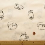 Photo5: 【1米 價格】🟡日本製｜💢 非 現貨｜100% 棉｜剌繡 戴眼鏡的貓｜2025年 5月 (5)