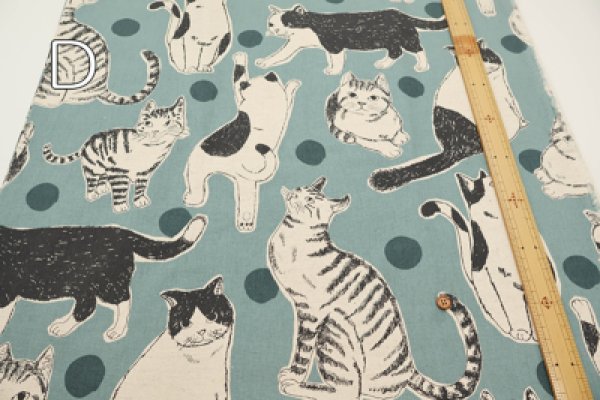 Photo4: 【1米 價格】日本製｜💢 非 現貨｜85% 棉、15% 麻｜動物 貓 圓點｜2025年 5月 (4)