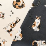 Photo1: 【1米 價格】🟡日本製｜💢 非 現貨｜100% 棉 ~ 牛津布｜動物 貓 三色貓 calico cat｜2025年 5月 (1)
