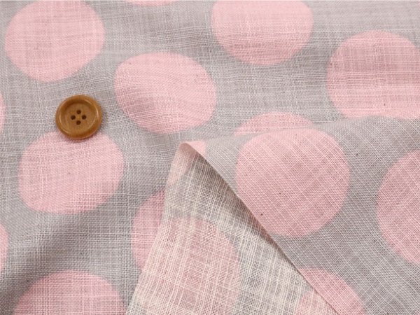 Photo2: 【1米 價格】🟤日本製｜💢 非 現貨｜100% 棉｜像棉麻 波點 5cm｜2025年 6月 (2)