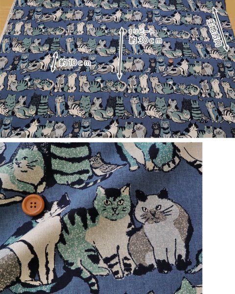 Photo3: 【1米 價格】🟤日本製｜💢 非 現貨｜85% 棉、15% 麻｜動物 貓｜2025年 6月 (3)